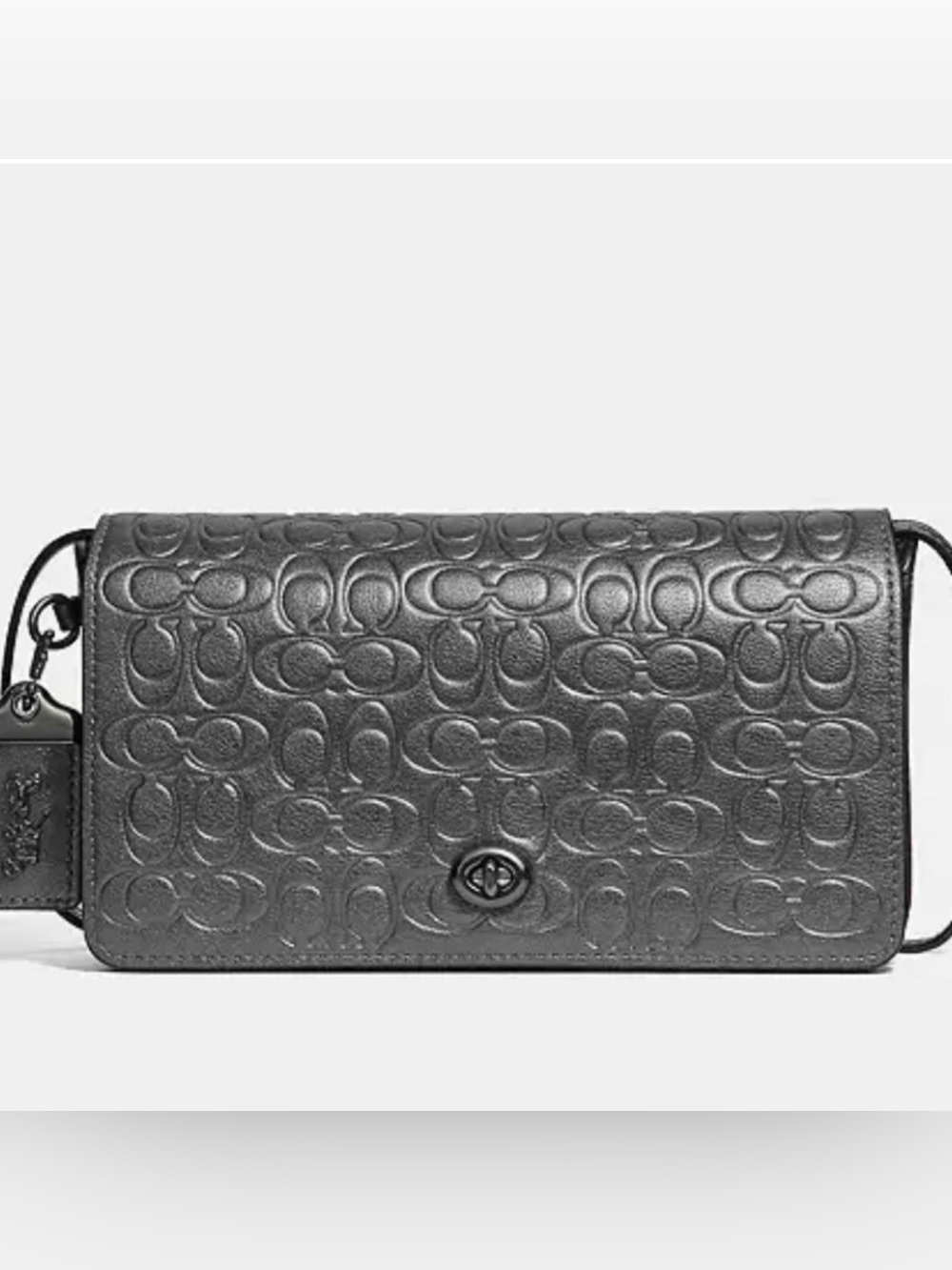 Coach Dinky Signature Leather NWT Metallic Graphite